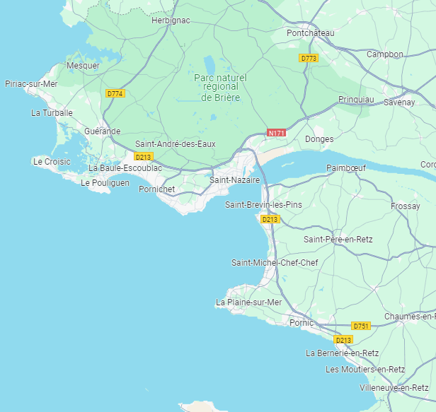 Carte des zones de livraison du bois de chauffage en Loire-Atlantique